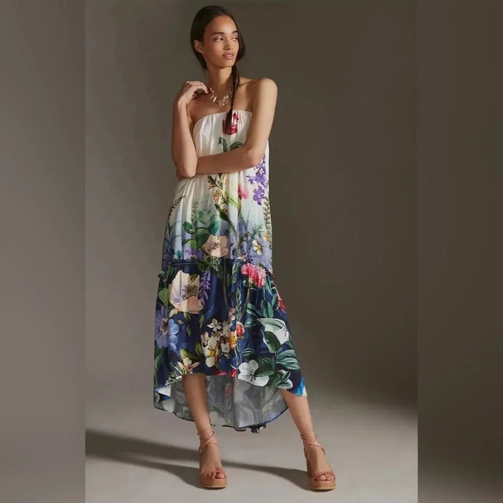 Anthropologie Strapless Maxi Dress Size XS